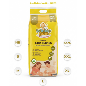 Winkie Bum Baby Diapers – S to XXL | 75 Pieces Pack